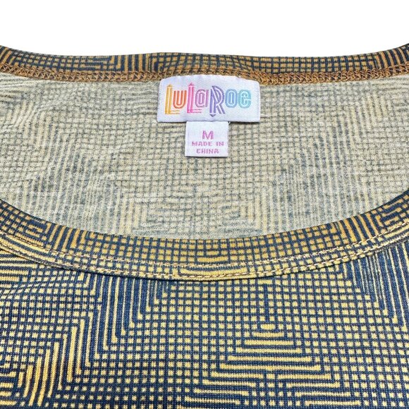 LuLaRoe Retired Julia Dress M Brown & Black Geometric Print SS Form Fitting NWT - Picture 3 of 8